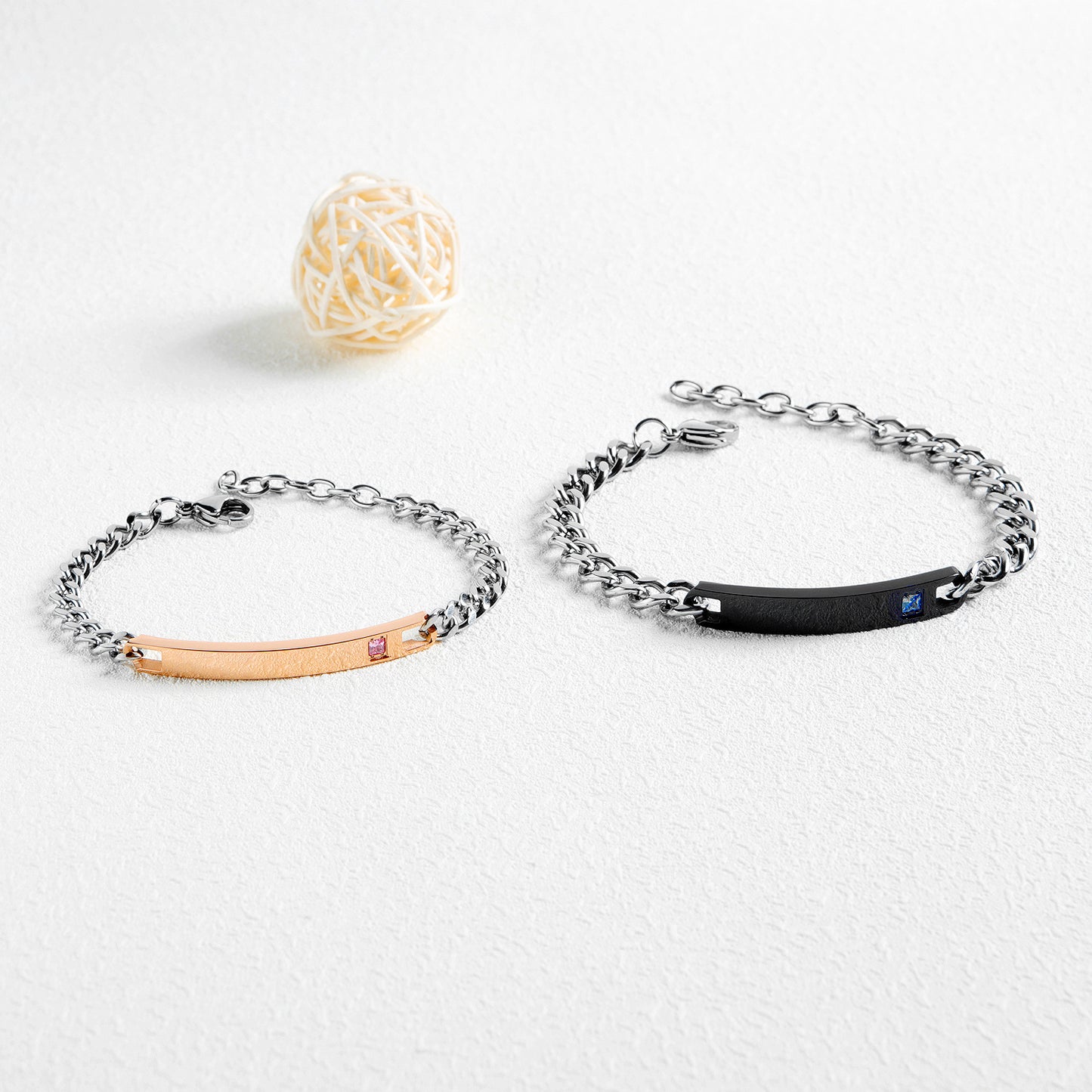 Personalized His & Hers Bracelets - Engraved Couple Jewelry