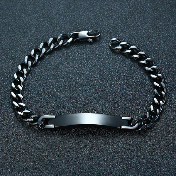 Custom Mens Bracelet Gift Stainless Steel Black