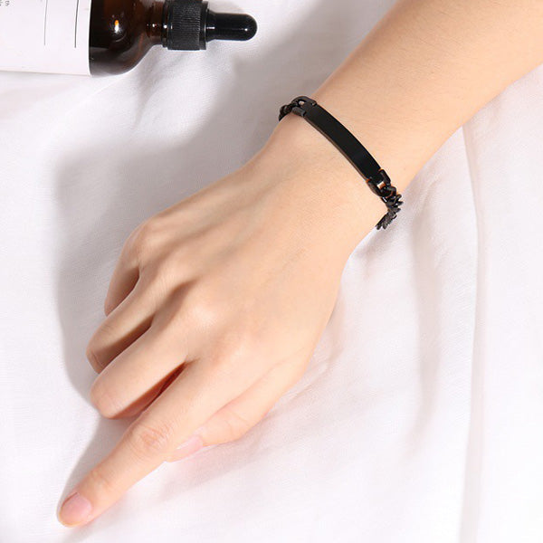 Custom Mens Bracelet Gift Stainless Steel Black