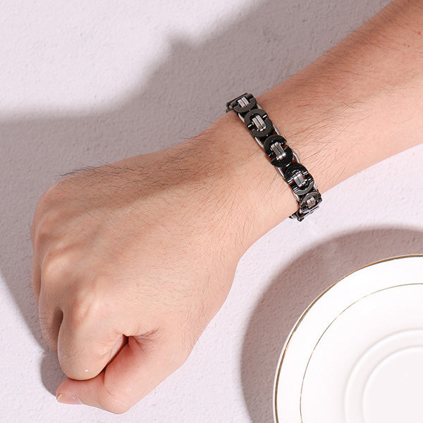 Custom Mens Bracelet Stainless Steel Black