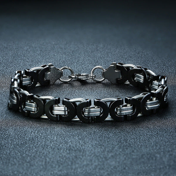 Custom Mens Bracelet Stainless Steel Black