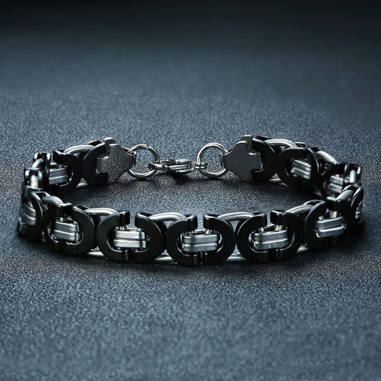 Custom Mens Bracelet Stainless Steel Black