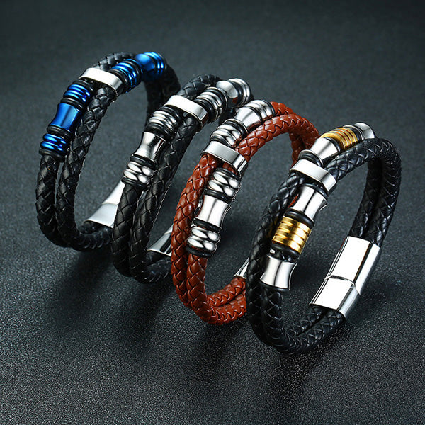 Personalized Leather Bracelet for Him