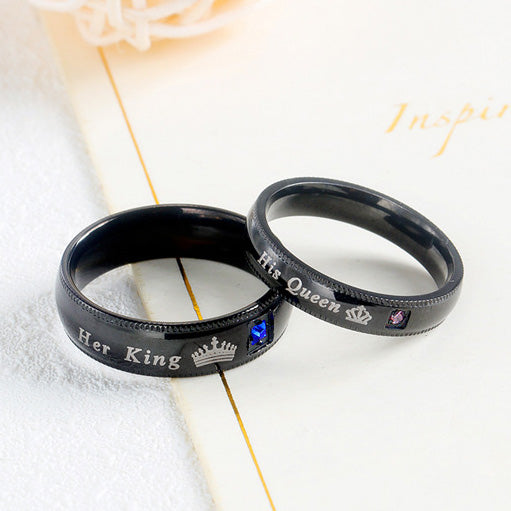 His Queen & Her King Promise Rings with Colored Accent Stones
