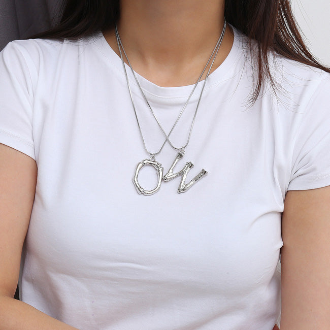 Large Name Initial Popular Necklace