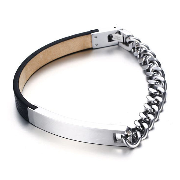 Custom Name Leather Promise Bracelet for Him