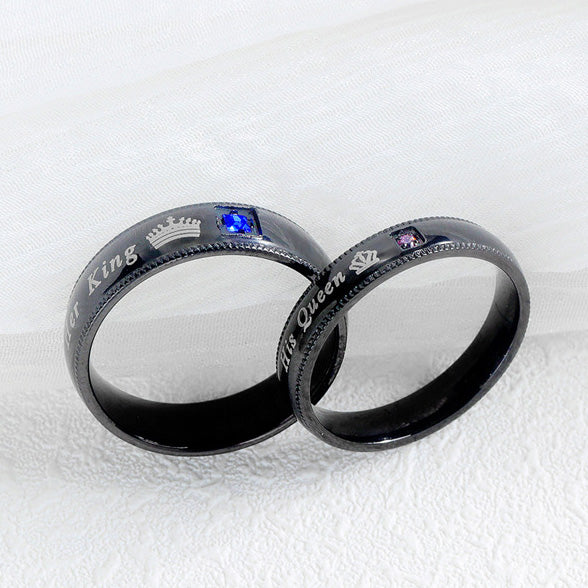 His Queen & Her King Promise Rings with Colored Accent Stones