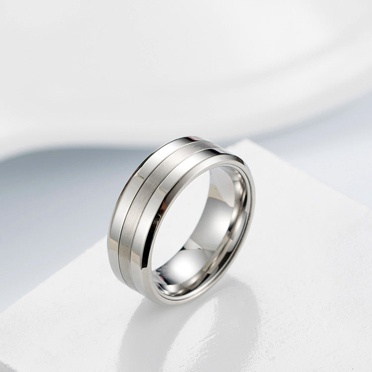 Cute Matte Engraved Ring for Men