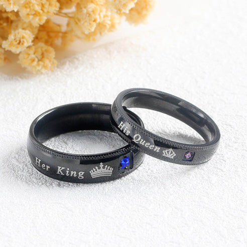 His Queen & Her King Promise Rings with Colored Accent Stones