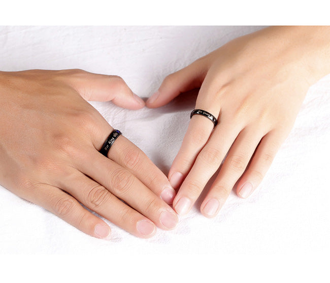 His Queen & Her King Promise Rings with Colored Accent Stones