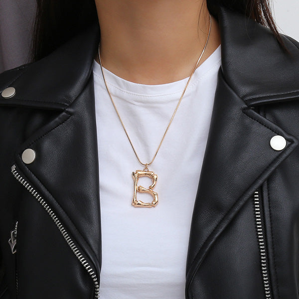 Large Name Initial Popular Necklace