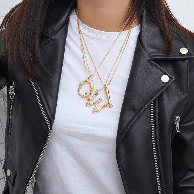 Large Name Initial Popular Necklace
