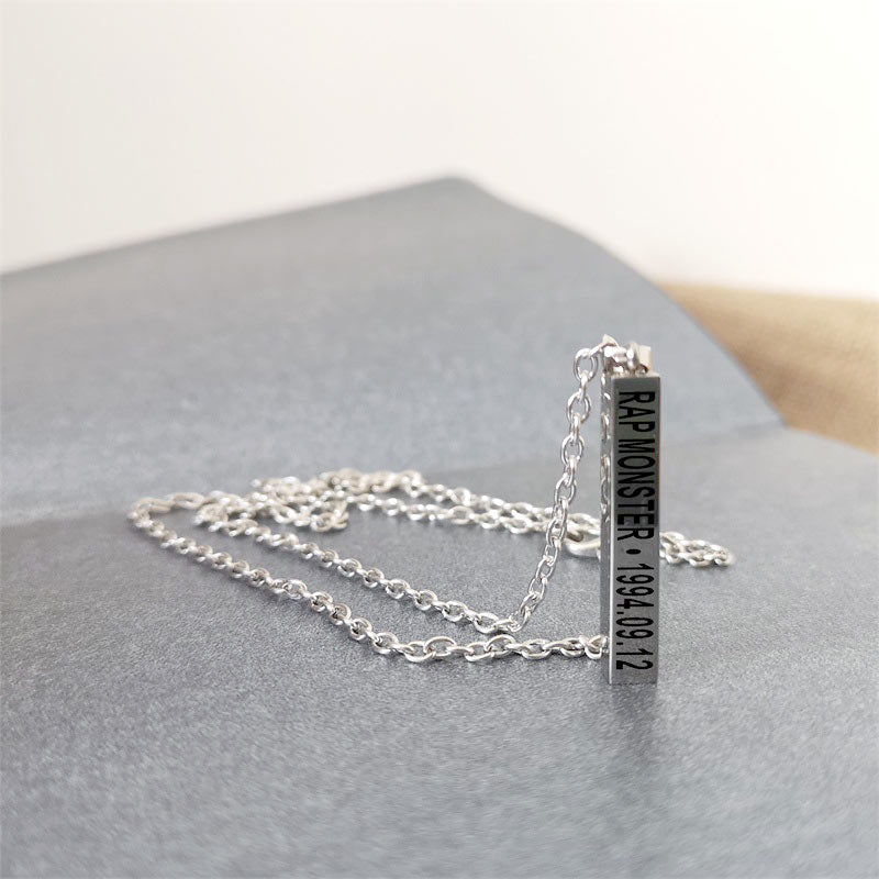 Personalized Bar Couple Necklaces Gift for Him and Her