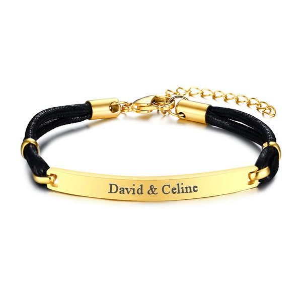 Engraved Mens Bracelet Stainless Steel