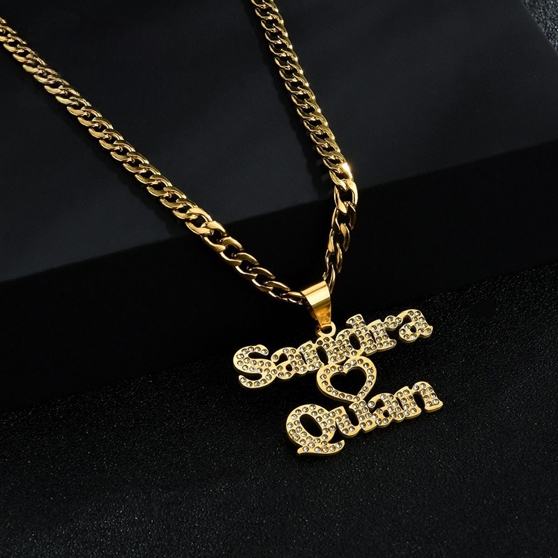Personal Two Names Diamond Necklace