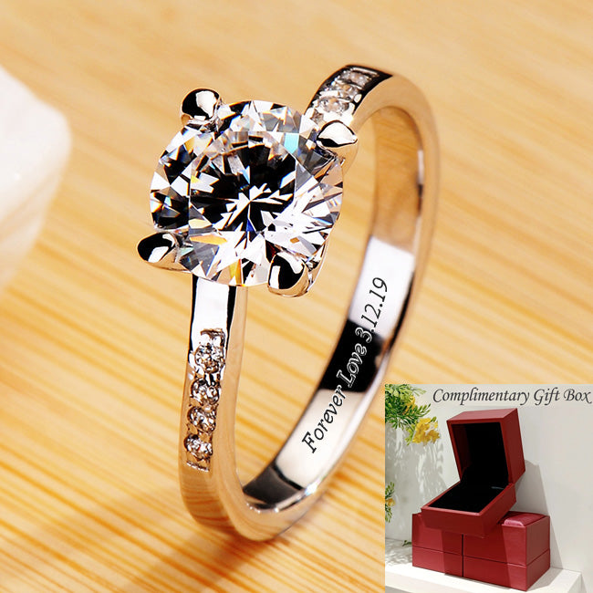 Engraved 1.5 Carat Lab Grown Diamond Women Ring