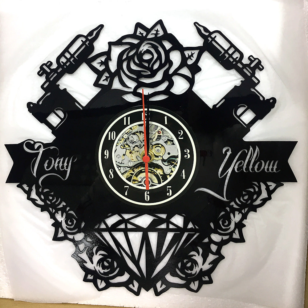 Gift for Tattoo Artist Vinyl Record Clock