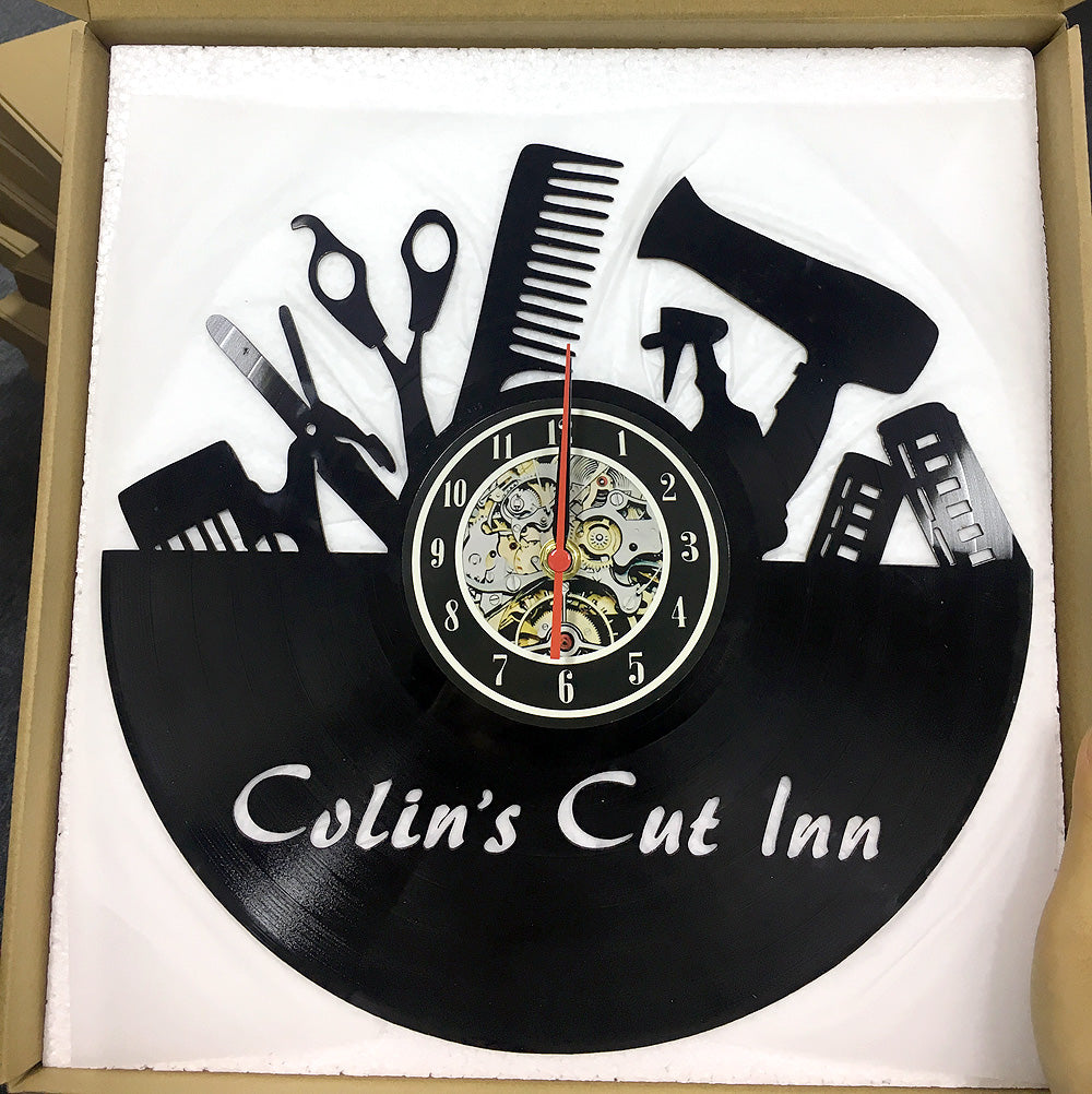 Personalized Vinyl Record Salon Clock