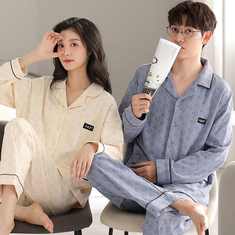 Soft Matching Long Sleeves Pajamas Set 100% Cotton