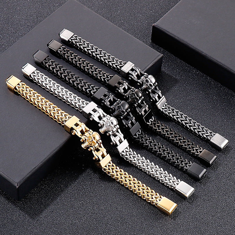 Custom Skull Hiphop Mens Fashion Bracelet 22cm
