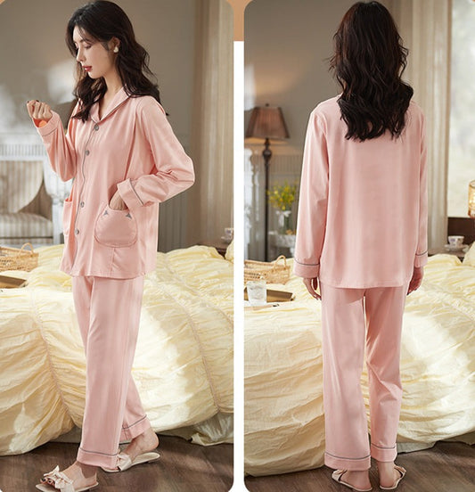 Simple Pajamas Set Women Sleepwear