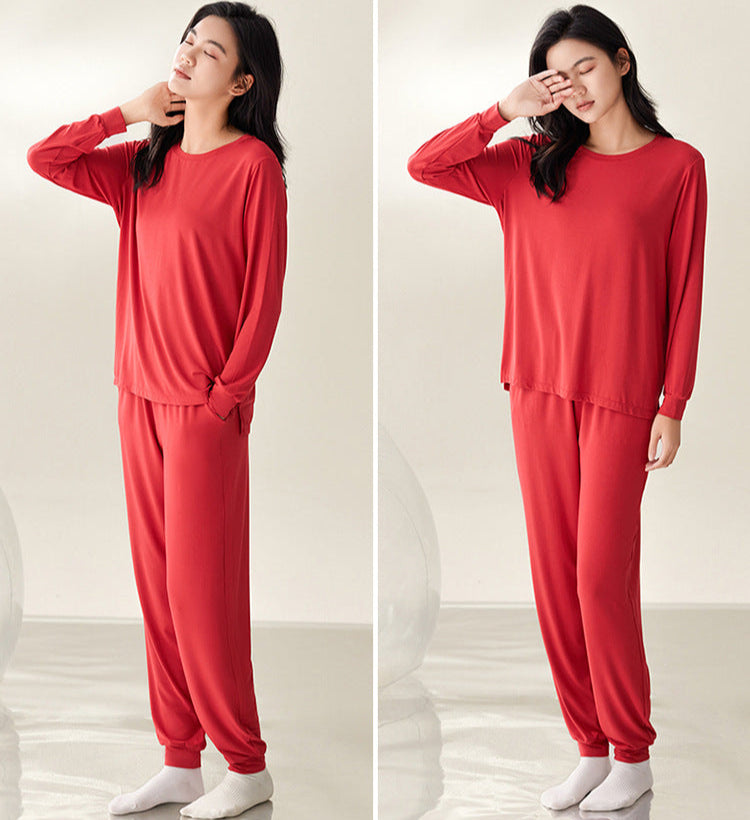 Gullei ™ Red Long Sleeve Pajamas Set 100% Organic Cotton