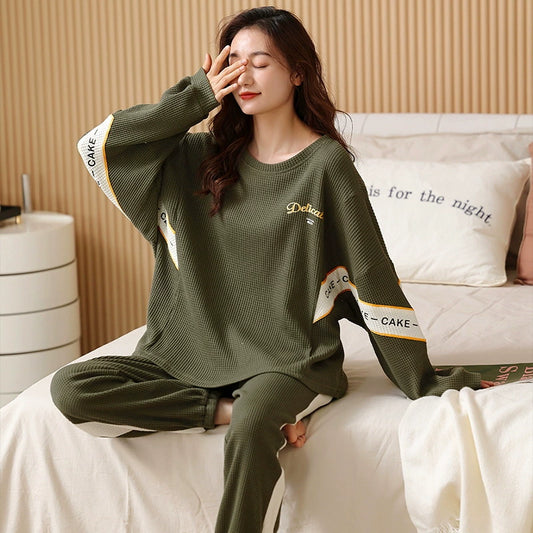 Gullei™ Loose Pullover Casual Pajamas Set Pure Cotton
