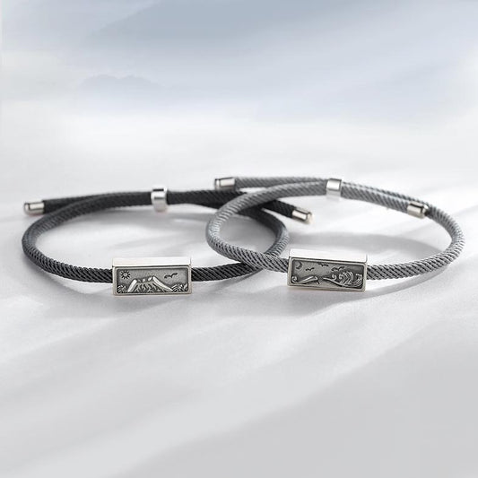 Ocean Mountains Couple Bracelets Set for 2