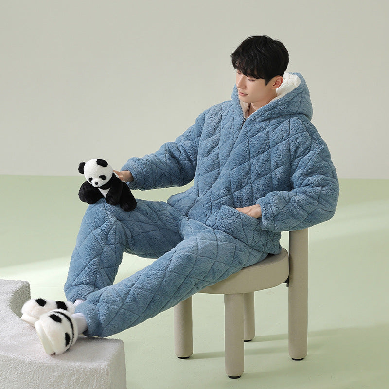 4-Piece Matching Hoodie Winter Pajamas Set - Ultra Soft