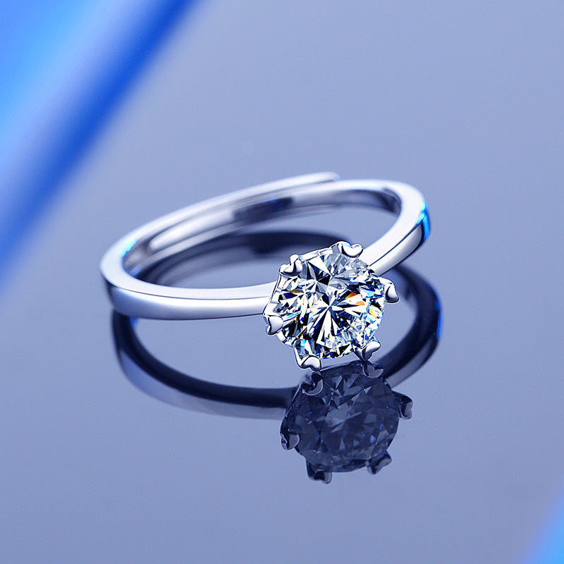 1 Carat Moissanite Solitaire Diamond Ring for Her