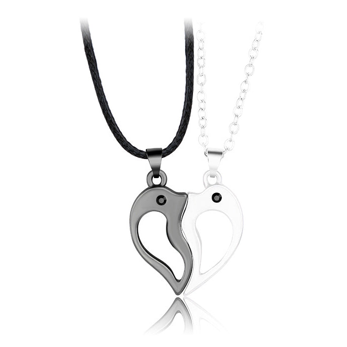 Engravable Half Hearts Magnetic Necklaces for Couples