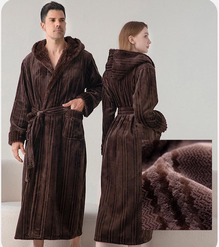 Thickened Flannel Winter Matching Robes Set