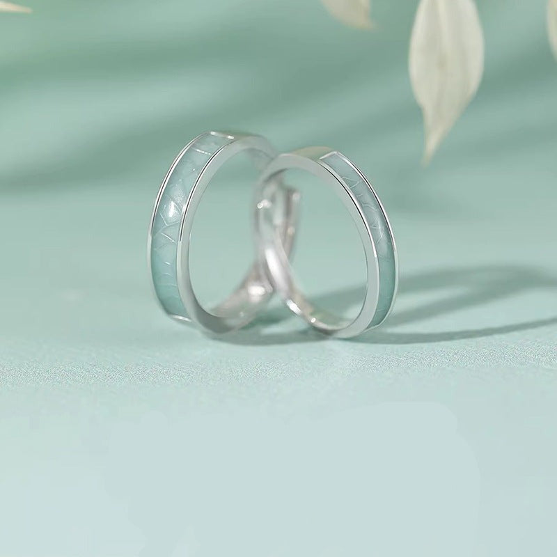 Engraved Rings Matching Set - 18K White Gold Plated