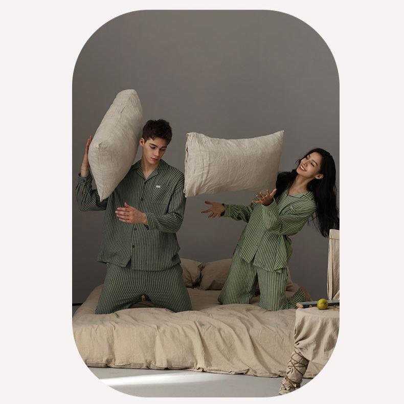 Stylish Long Sleeves Pajamas Set for Couples