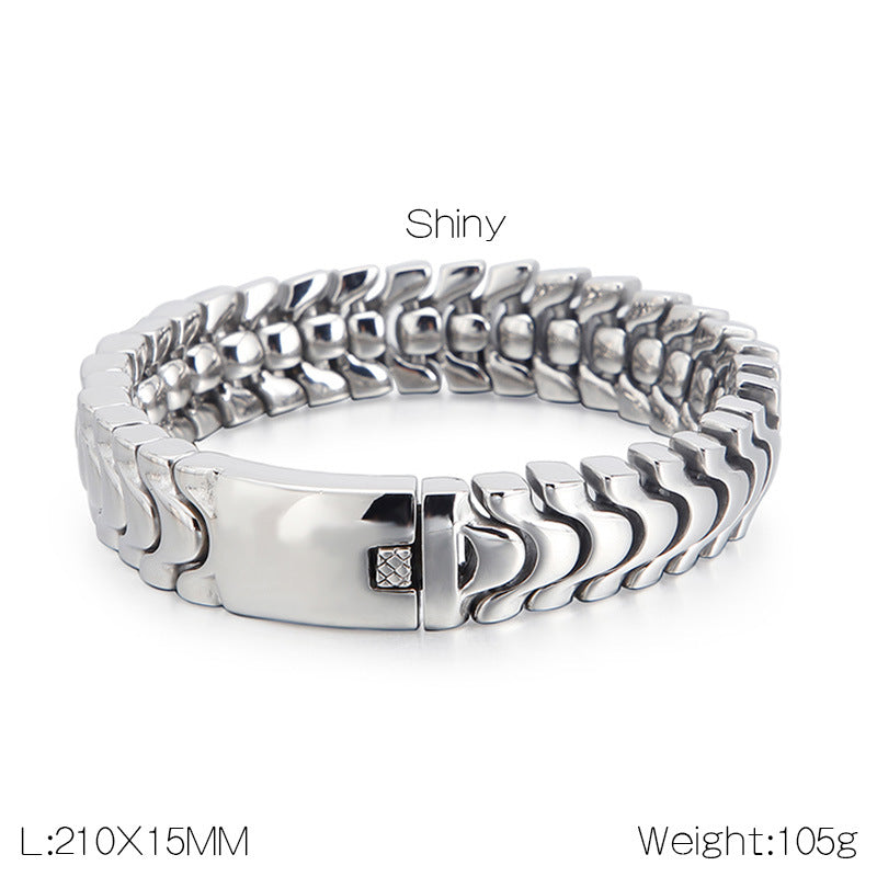 Custom Brushed Mens Bracelet 21cm
