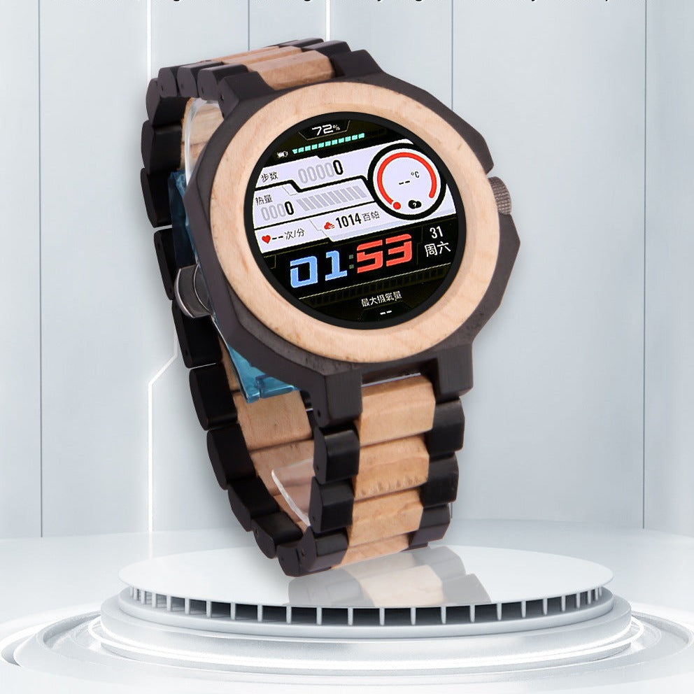 Mens Wood Smart Watch