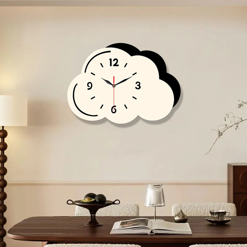 Clouds Shaped Silent Wall Décor Clock – Whimsical and Serene Design
