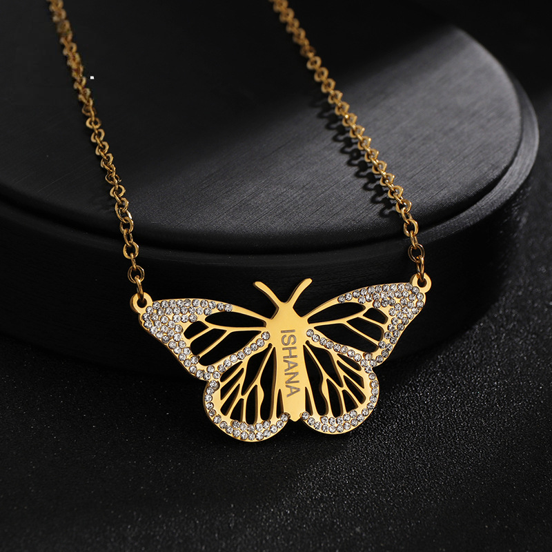 Personal Name Butterfly Shaped Necklace