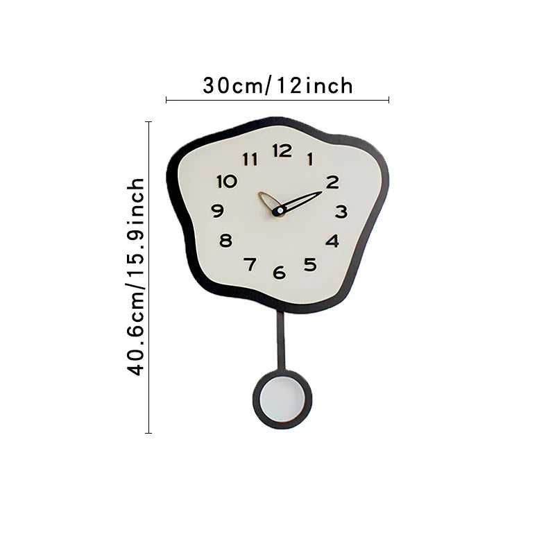 Odd Shaped Swinging Silent Pendulum Clock (26 × 30 cm)