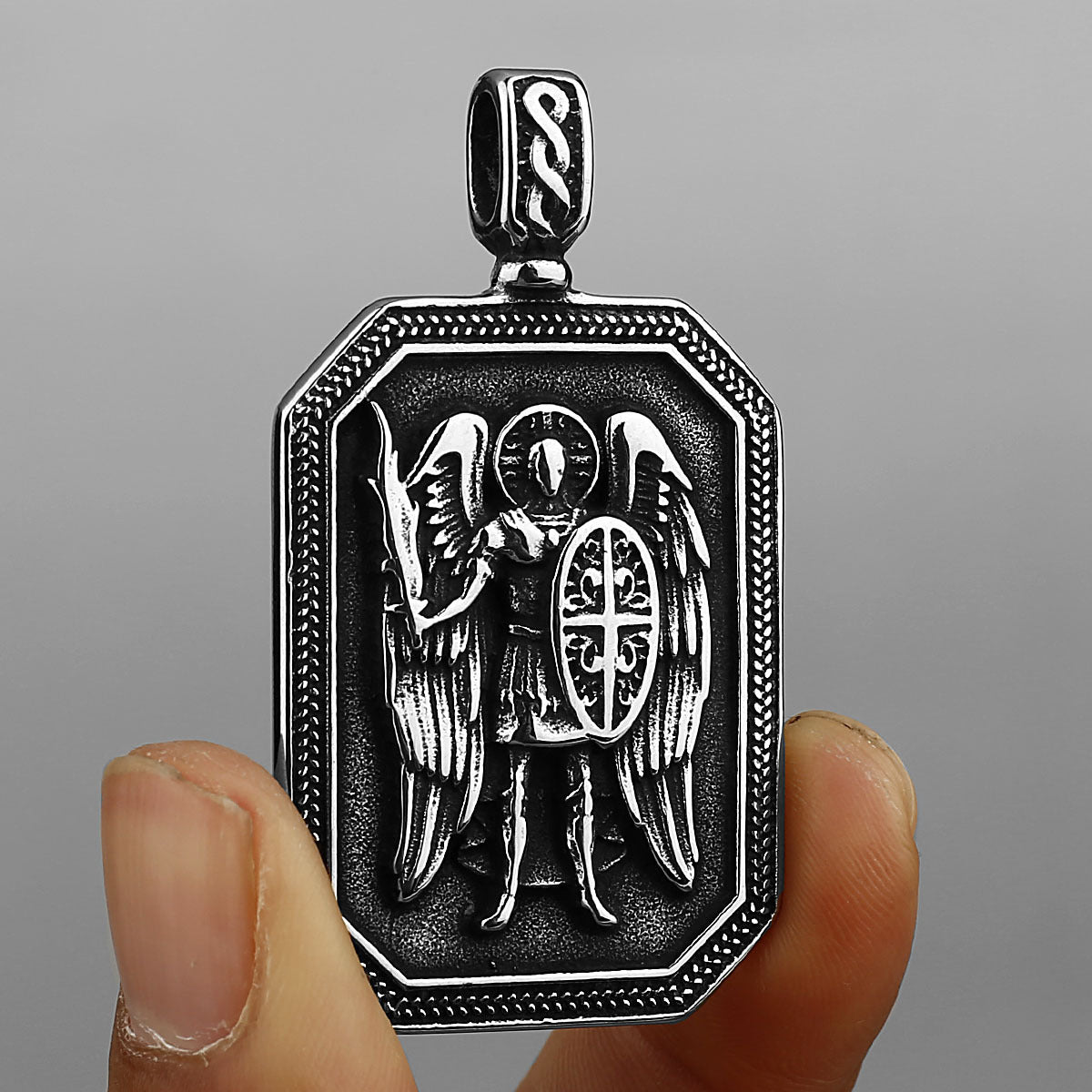 Saint Michael Archangel Mens Thick Chain Necklace