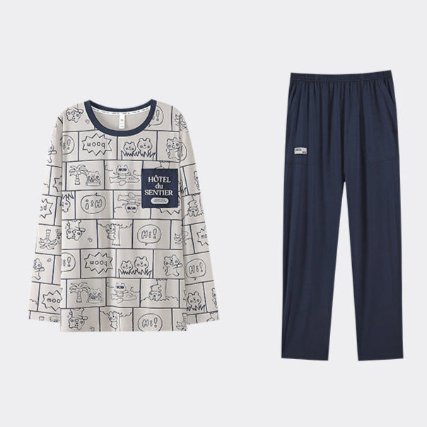 4-Piece PJs/Loungewear Set for Young Couples