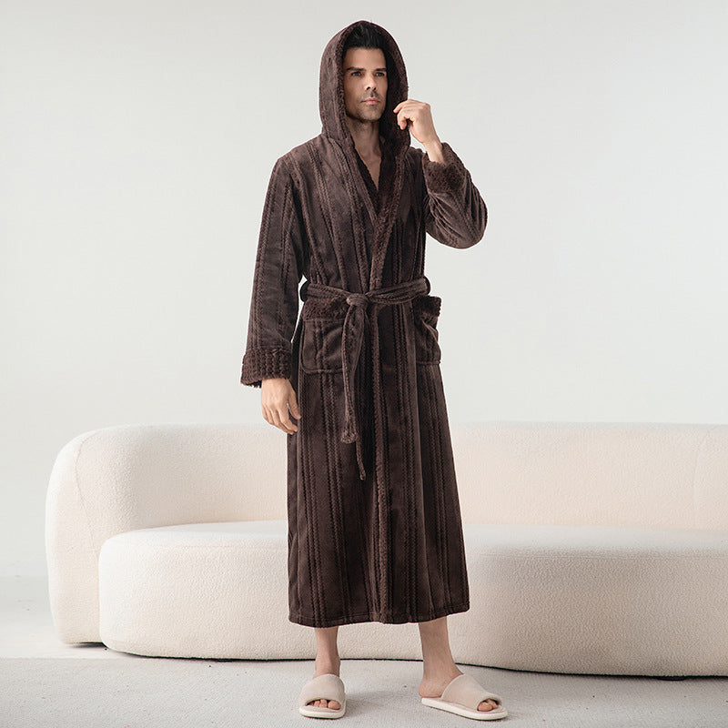 Thickened Flannel Winter Matching Robes Set
