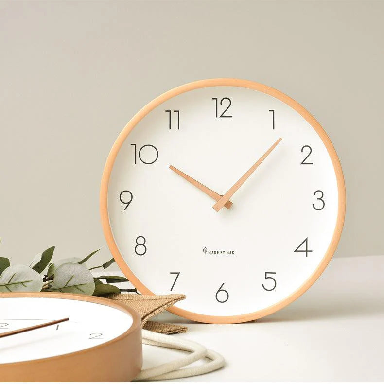 Nordic Minimalist Wooden Silent Wall Clock – Timeless Scandinavian Design