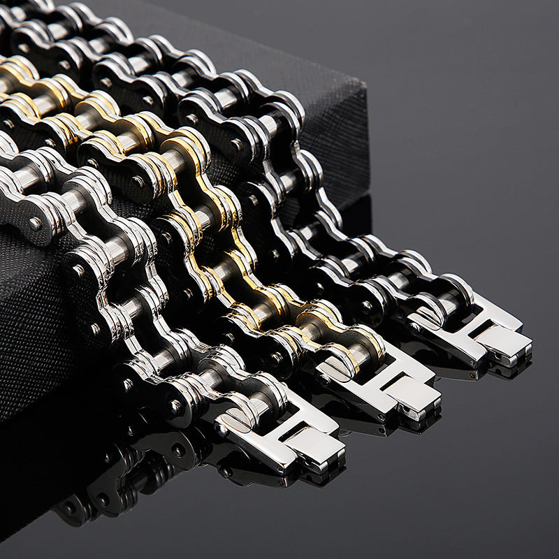 Custom Hiphop Bike Chain Mens Bracelet 22cm