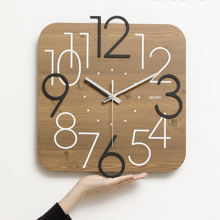 Irregular Numerals Square Analog Wall Clock