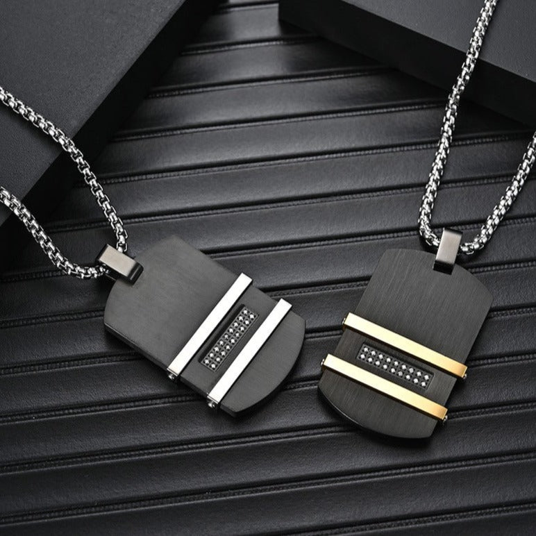 Custom Name Army Tag Mens Pendant Necklace