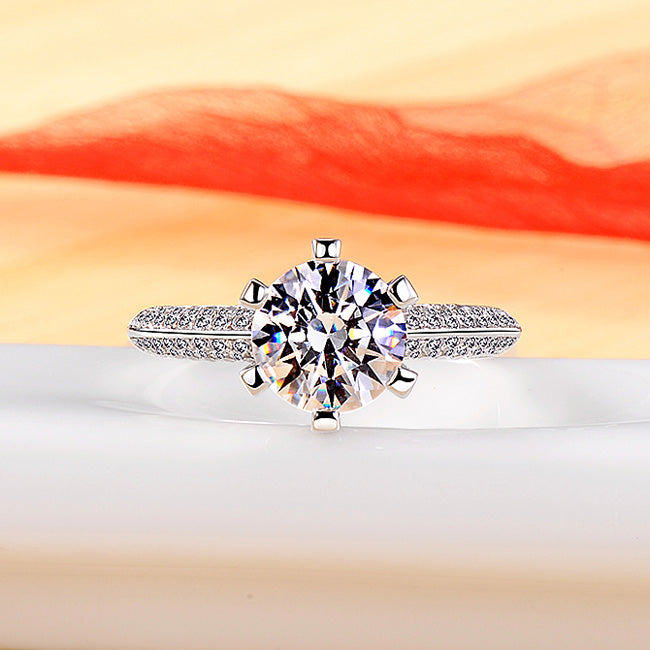 0.6ct Round Lab Diamond Womens Ring with Name