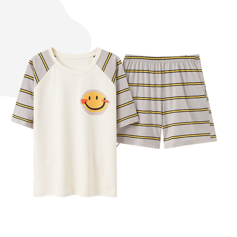 Matching Smiley Summer Pyjamas Set 100% Cotton