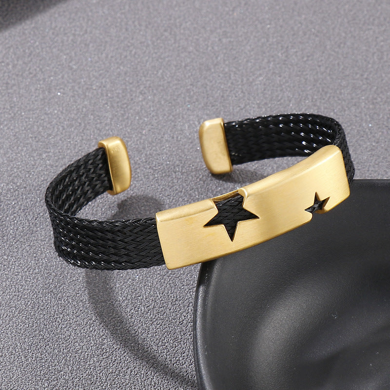 Custom Name Engraved Mens Bangle Bracelet