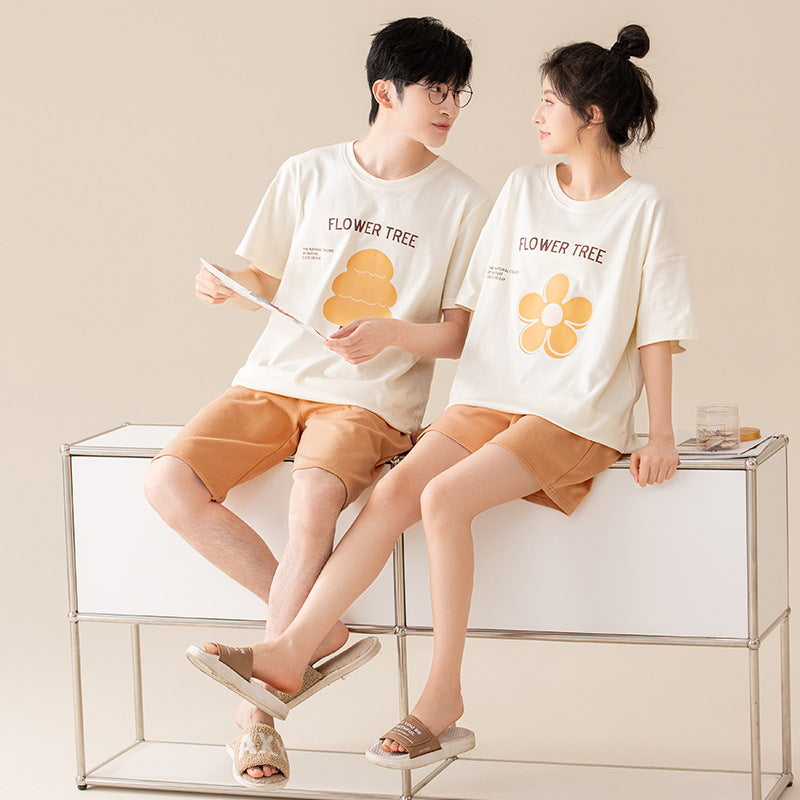 Matching Summer Sleepwear Cool PJs for Couples 100% Cotton
